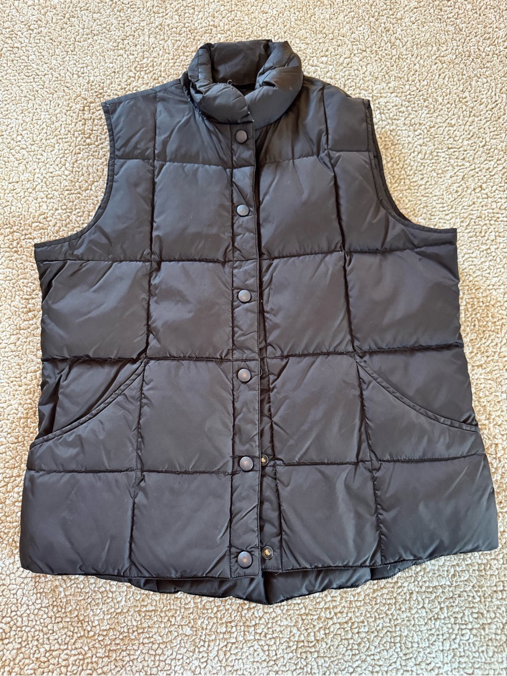 Lands’ End Black Goose Down Quilted Puffer Vest Size Small 6–8